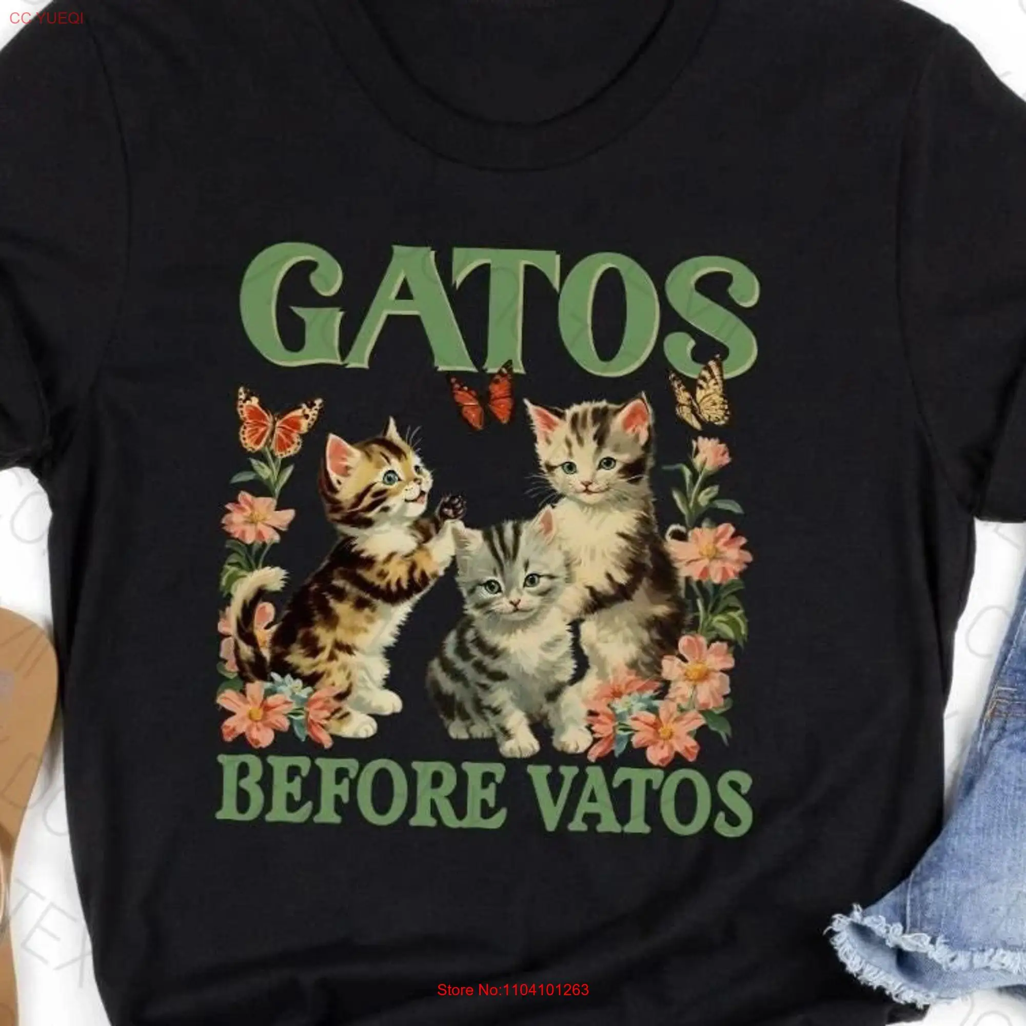 Gatos Before vatos เสื้อยืดสำหรับคนรักแมววินเทจลูกแมวย้อนยุคแขนยาวหรือสั้น