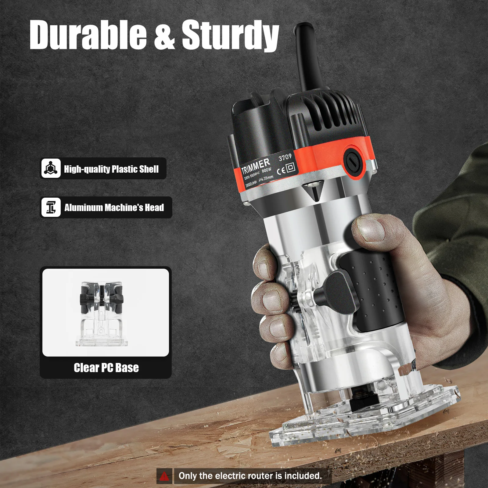 30,000RPM Electric Handheld Wood Router, 800WProfessional Router,Wood Router 220V