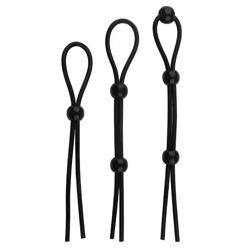 Set 3 IN 1 Silicone 1 Ring/2 Rings/3 Rings Cock Ring Cock String Delay Ejaculation Stronger Erection Male Sex Toys for Couple