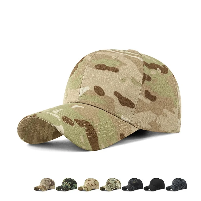 New Grid Python Patterned Camouflage Trucker Cap Tactical Series Versatile Baseball Hat Hardtop Adjustable Sunshade Duckbill Cap