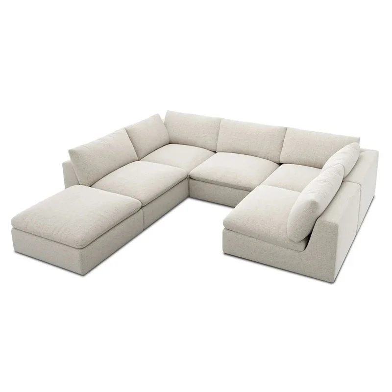 

2026 Modern Simple Living Room Assemble Sofa Fabric Extended L-Shape Sectional Sofa