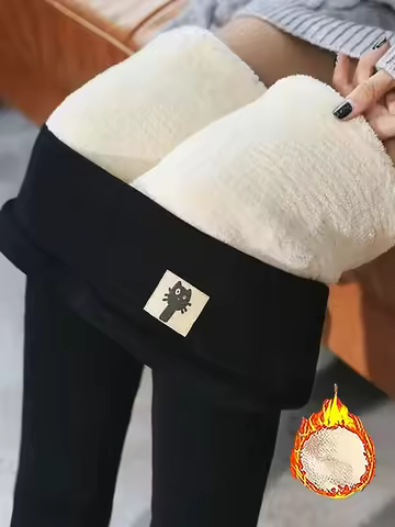 Winter Thicken Warm Leggings Women Lamb Cashmere Joggers High Waist Fleece Elastic Tights Warm... product image