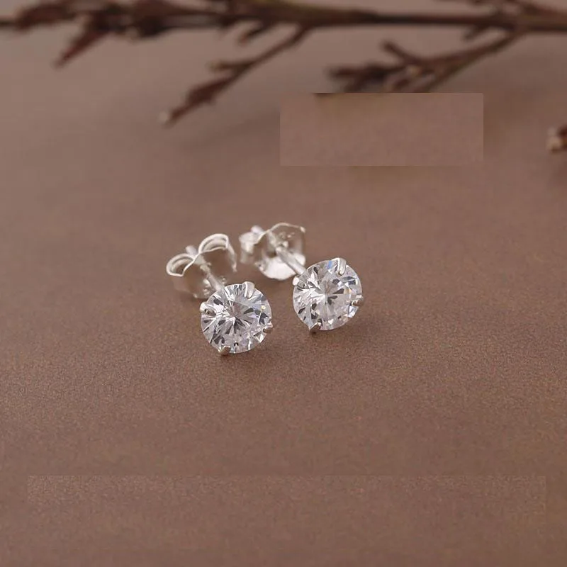Pendientes de Moissanita Brillante de 0.1-3CT para Hombre y Mujer, Plata S925 con Baño de Platino, Pendientes de Diamante de Laboratorio para Novia y Boda, Brincos