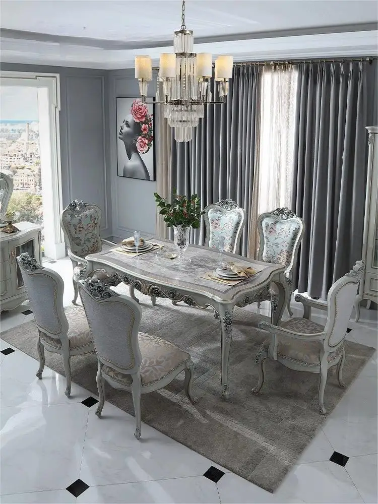 Customized dining table in a palace French style dining table and chair combination restaurant