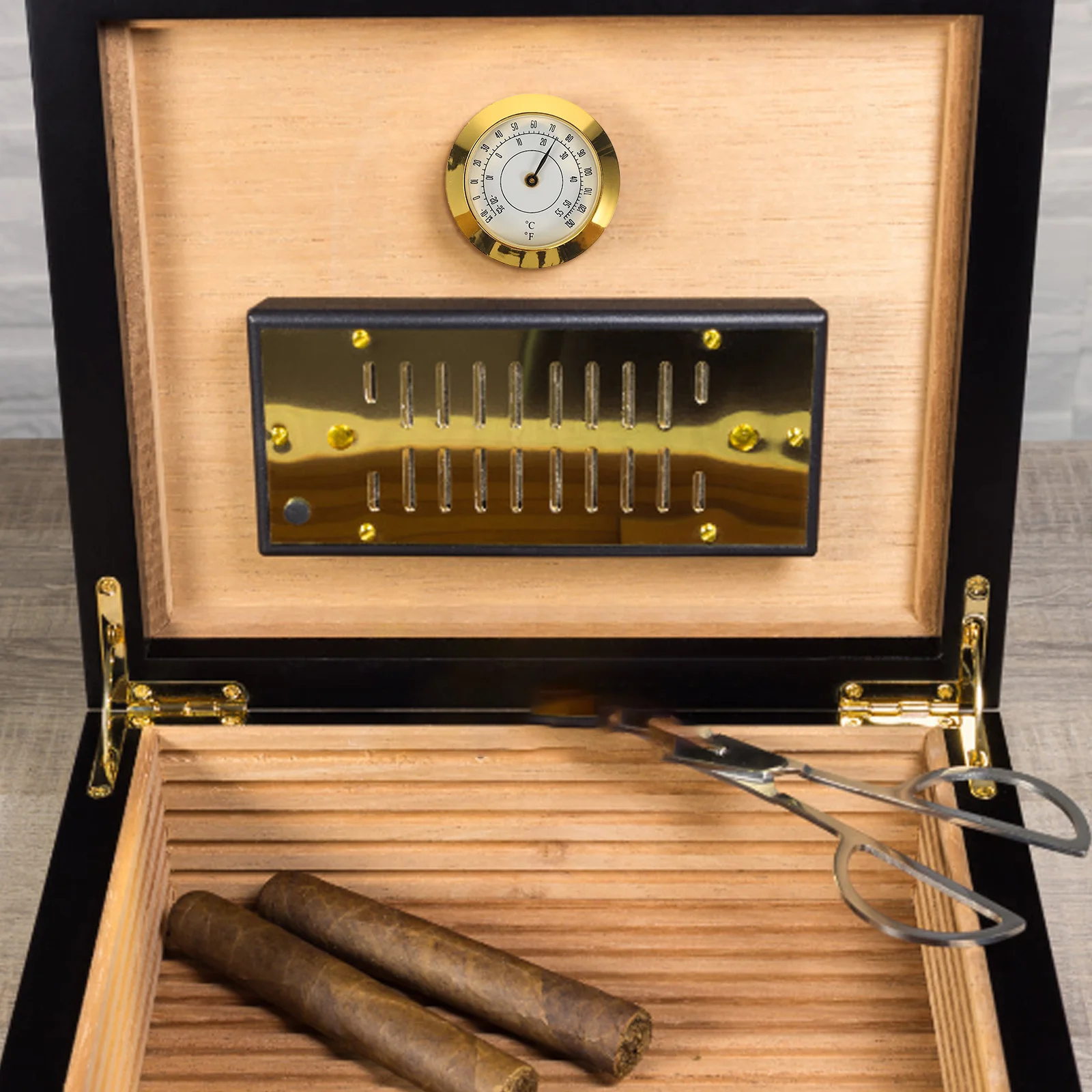

Thermometer Mini Inlaid Design For Cigar Box Guitar Case Cigar Box Thermometer Temperature Gauge Humidor Accessory