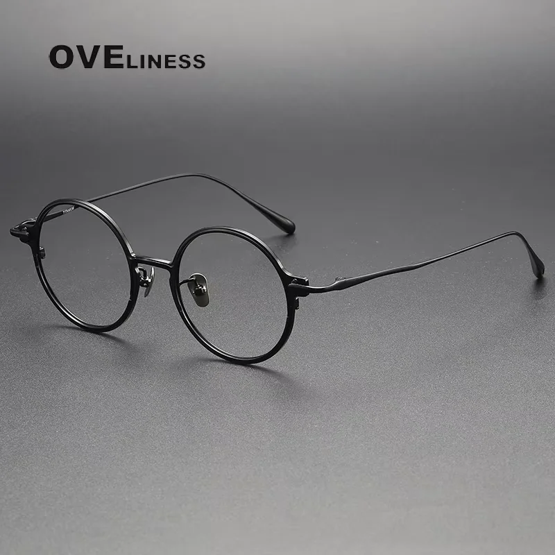 

Vintage Round Pure Titanium Eyeglasses Frames Men Glasses Frame Women Japanese Eyewear spectacles