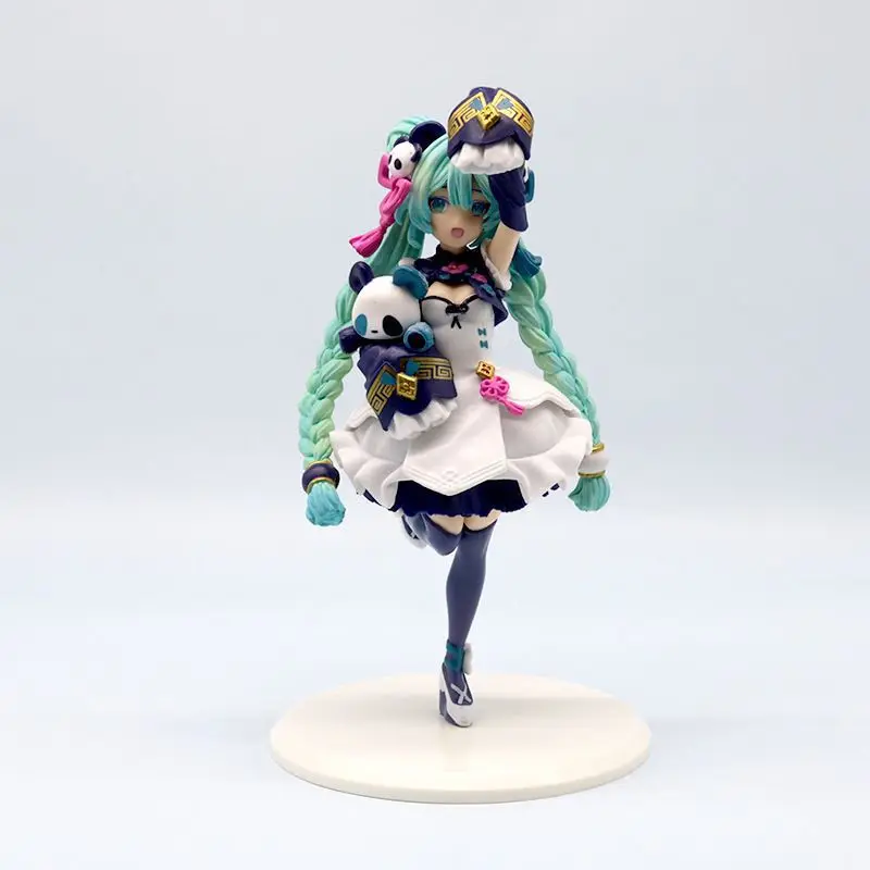 Hatsune Miku Desktop Niedliche Actionfigur 18cm Neko T-Shirt Version Anime-Figur Kawaii Mädchen-Modell Spielzeug Geschenk – Detail 8