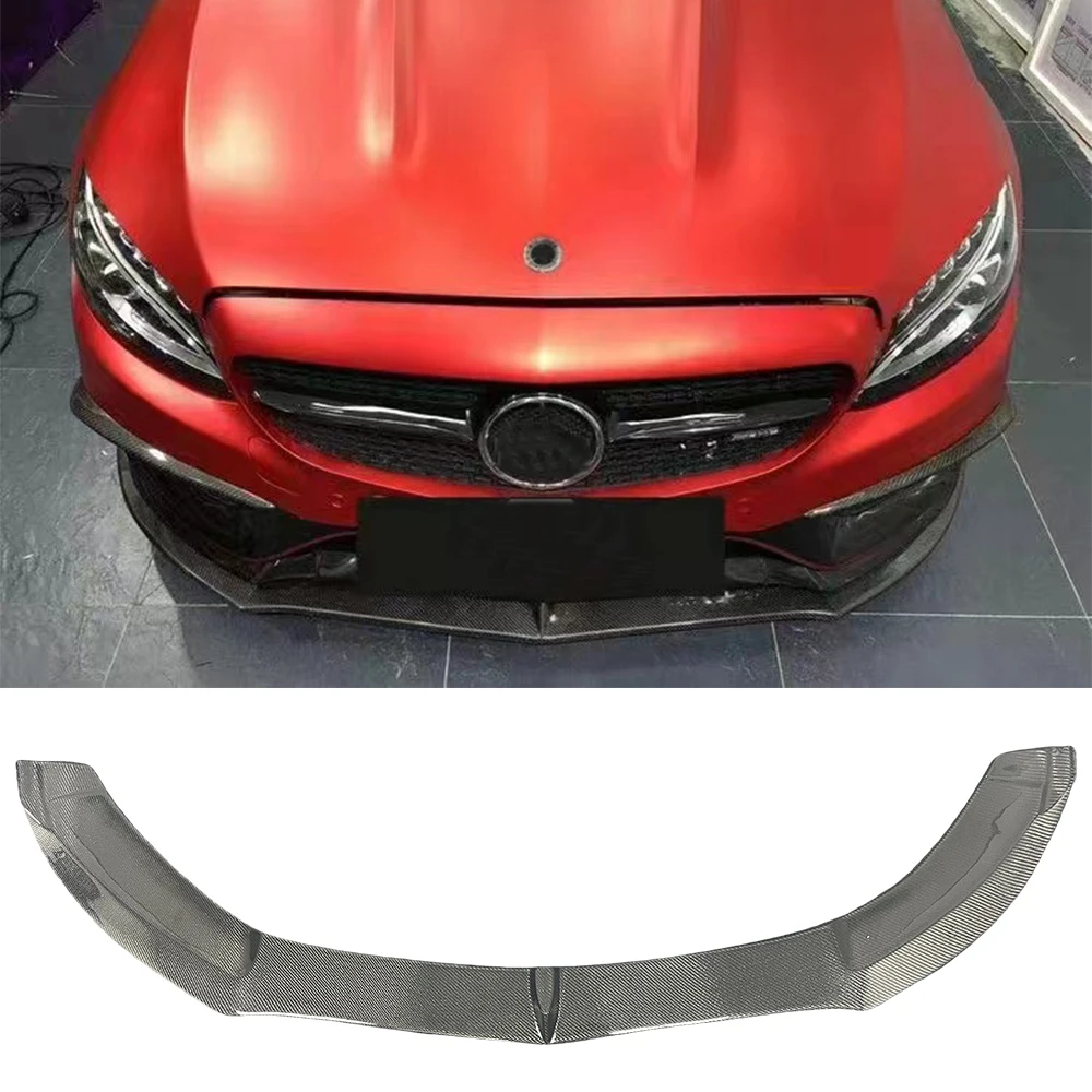 C200 C43 W205 retrofitted carbon fiber RZ Style front lip front chin spoiler FoC-Class W205 2015-2018custom