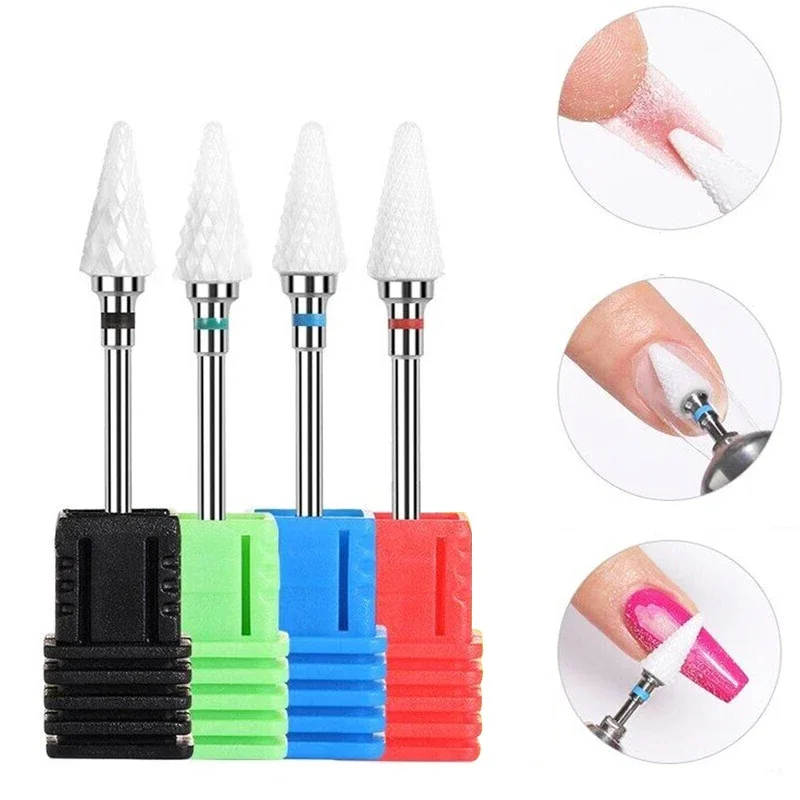 

1pc Ceramics Nails Drill Bit Gel Polish Ceramic Cuticle Remove Grinding Head Electric Grinding Machine Replaceable Drill Bit