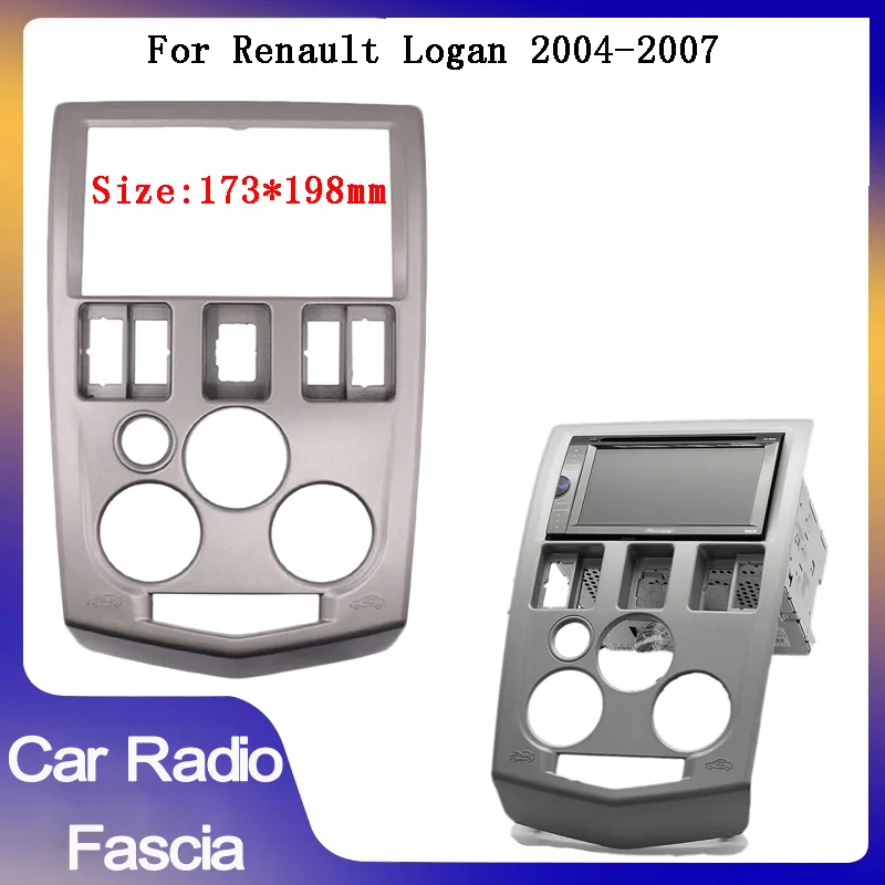 Double 2din car Radio Fascia for Renault Logan Dacia 2004-2007 Radio Fascia Car Refitting Frame Panel DVD Player Bezel kits