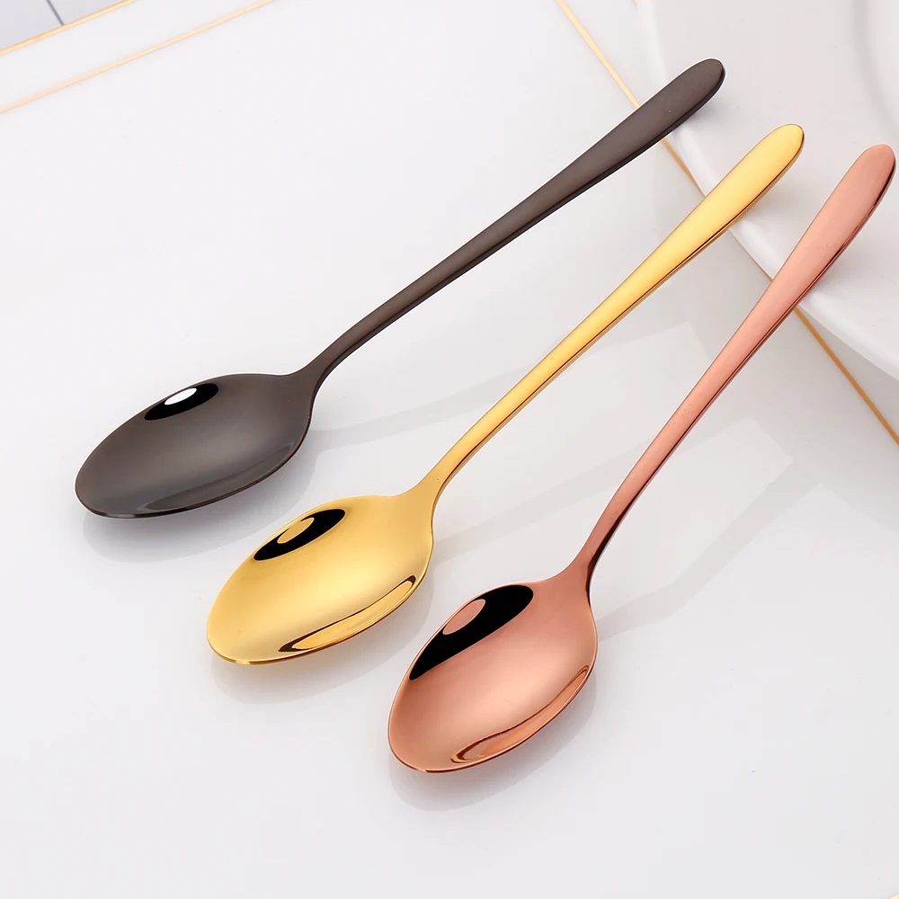 1/2/3 Pieces Coffee Spoon Set Stirring Teaspoons Stainless Steel Cutlery Set Cake Dessert Spoon For Home Party Gold Tableware