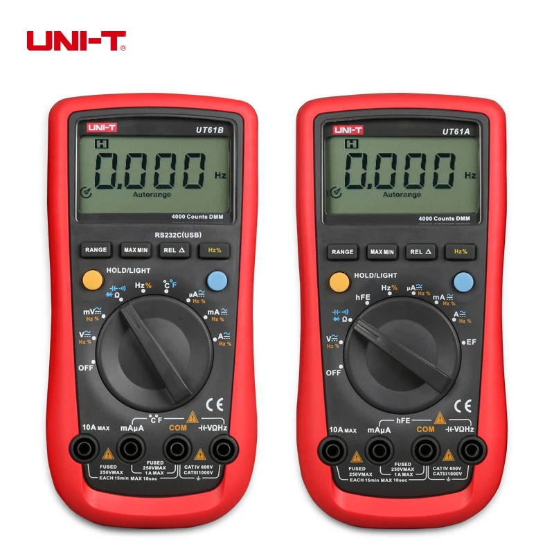 UNI-T UT61A UT61B UT61C UT61D UT61E Modern Digital Multimeter True RMS Auto Range NCV EF Input Protection Data Hold