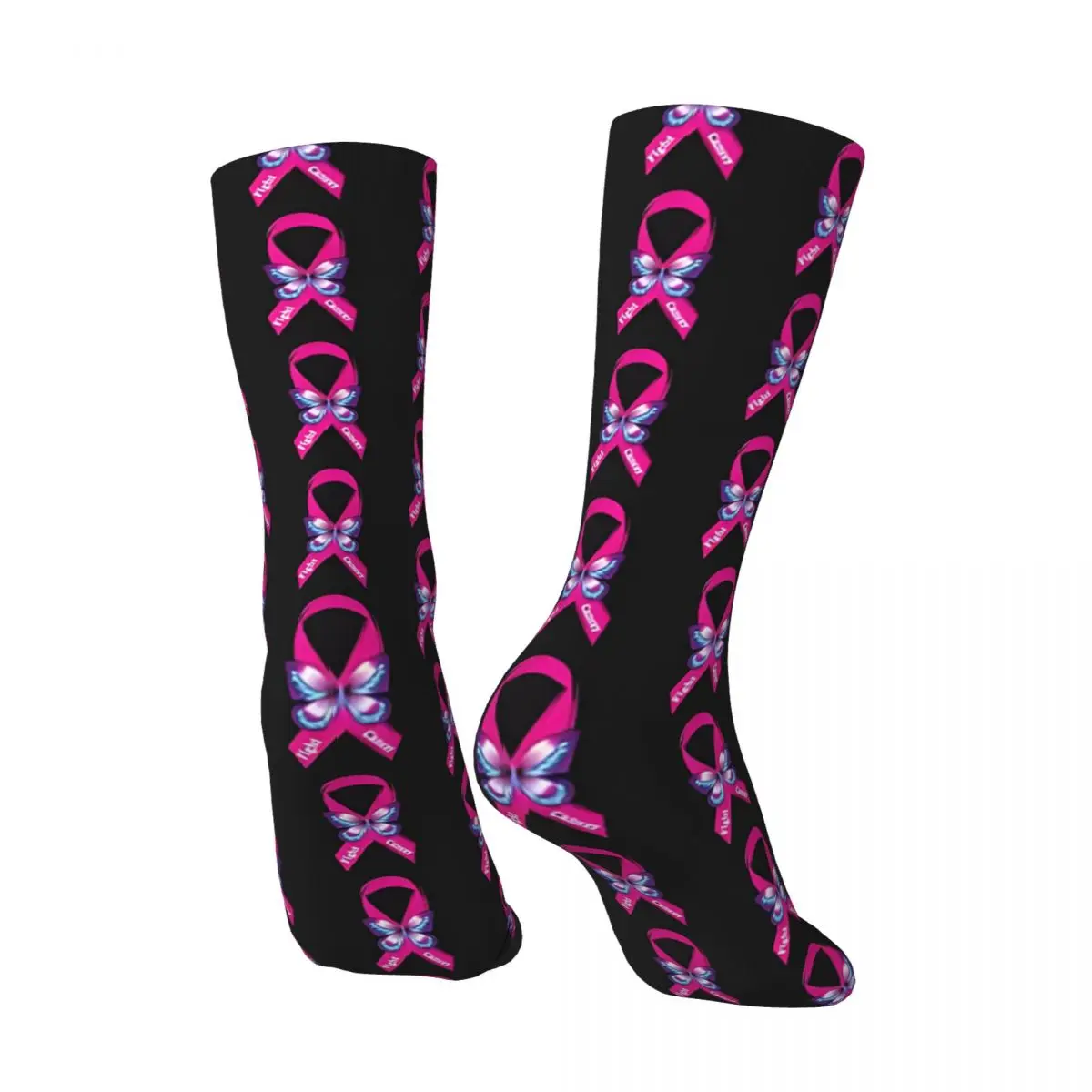 Breast Cancer Awareness - Fight Cancer Men's Socks Vintage Harajuku Street Style Novelty Casual Crew Sock