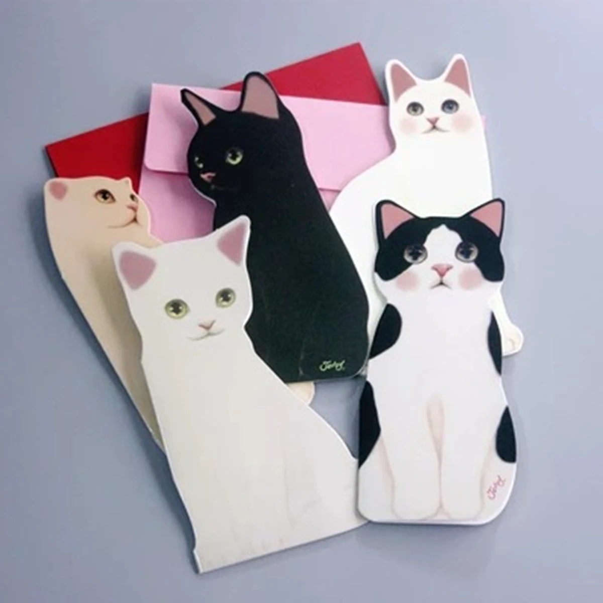 【5 PCS】Cute Cat 3D Happy Birthday Greeting Card Note Message Cards Bouquet Gifts Party Supplies for Birthday Party Favors