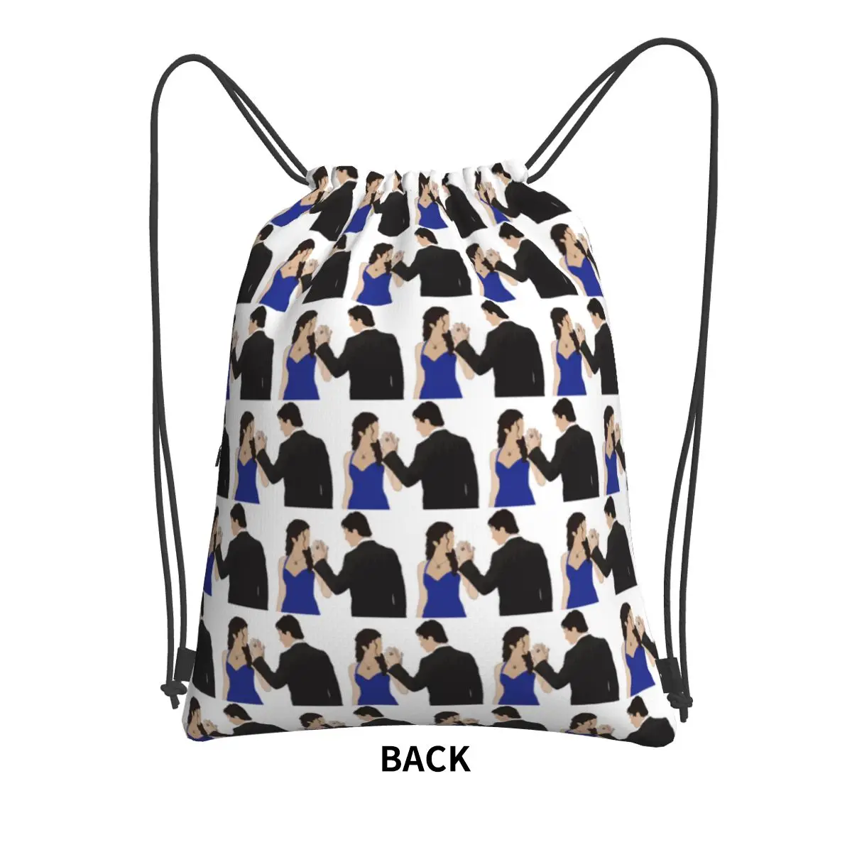The Vampire Diaries Damon Salvatore And Elena Backpacks Fashion Drawstring Bags Sports Bag Book Bags for Travel School