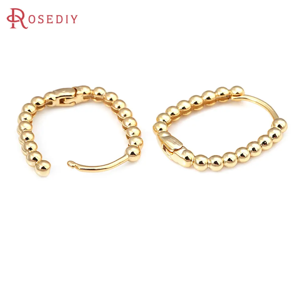 10PCS 18K Gold Color Brass Rounded Rectangle Loop Earrings Hoops High Quality Diy Jewelry Making Supplies Accessories for Women