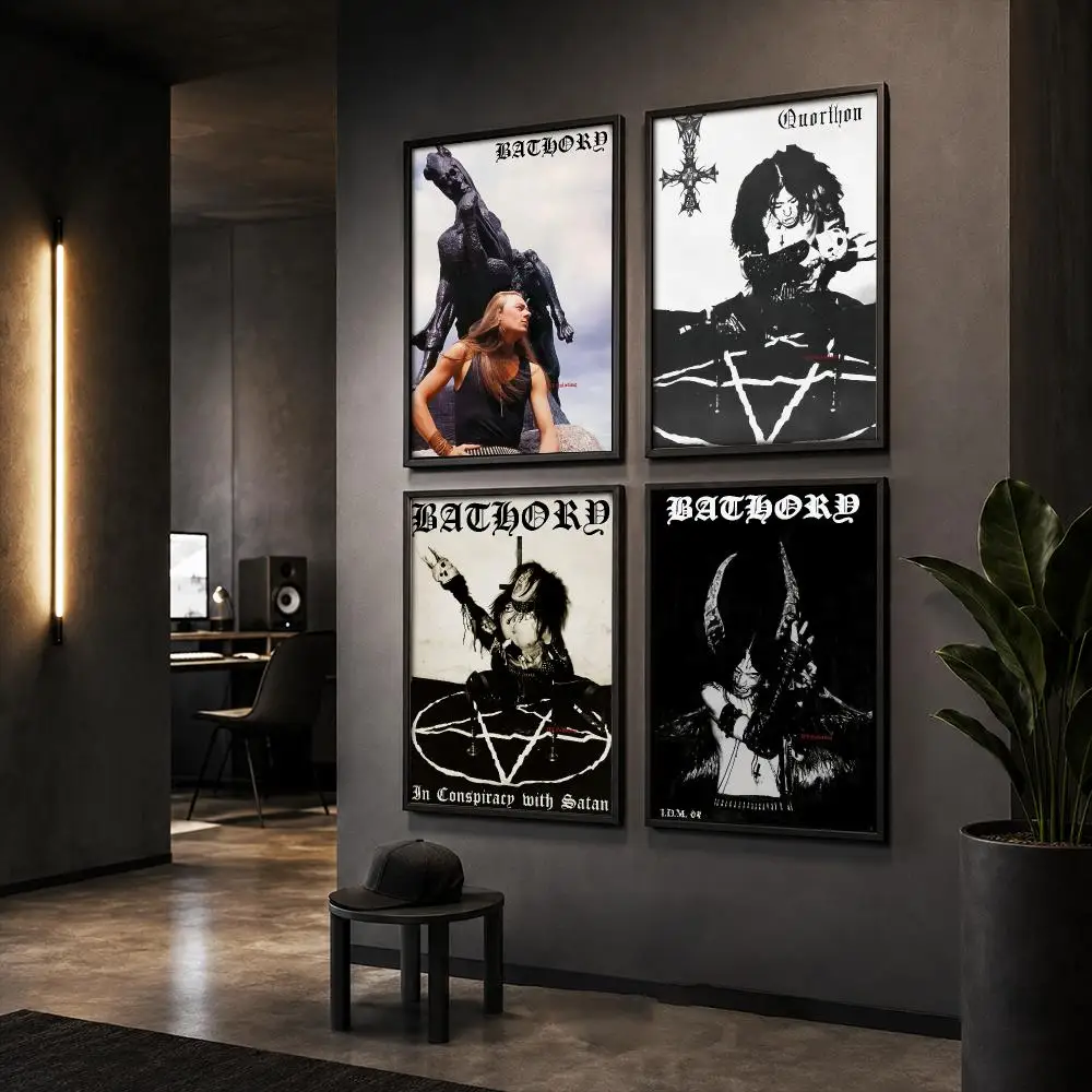 B-Bathory Quorthon Rock Band Poster HD Home Wall Stickers House Hallway Living Room Bedroom Bar Office Decor Art Prints