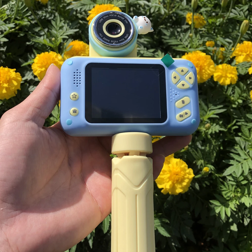 회전 렌즈 포함 카메라, 32GB 메모리 카드 포함, 1080P 비디오, ABS 디지털 카메라 핑크 + 32G