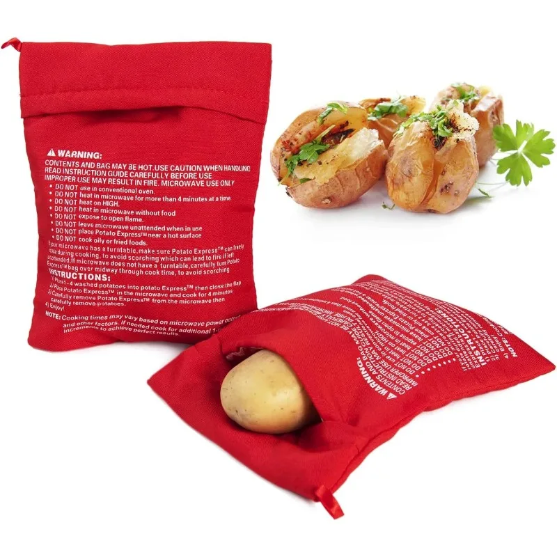 Microwave Oven Baking Sweet Potato Bag Roasted Sweet Potato Roasted Potato Corn Sweet Potato Bag Reusable Baking Bag Red