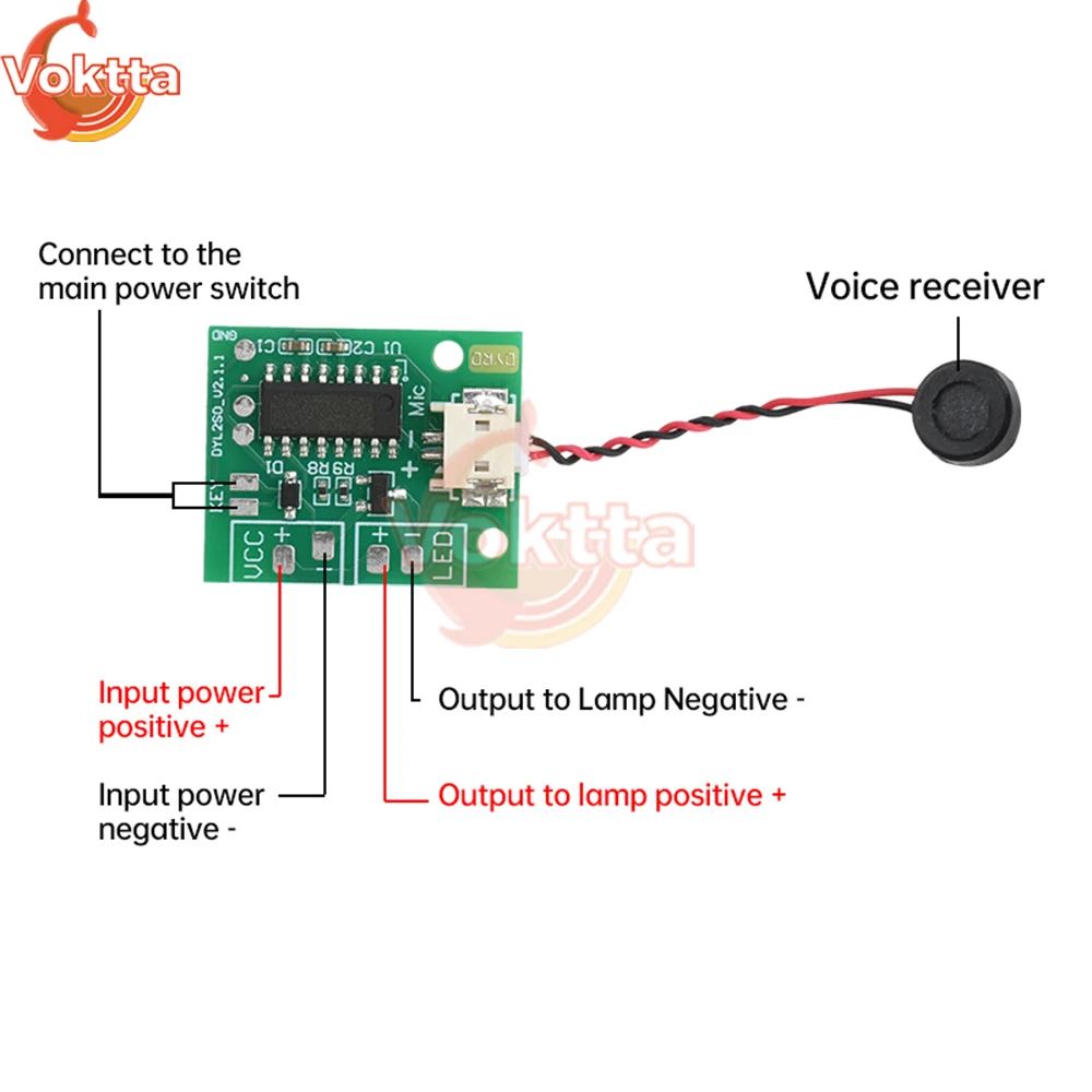 DC 3V-5V DIY Voice Sound Chip Module AI Offline Voice Switch Control Board Night Light Sound Control Circuit Driver Board