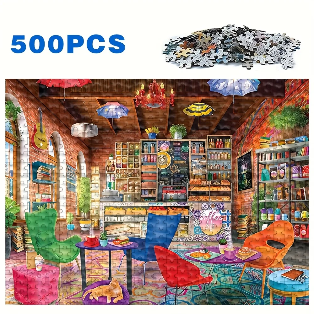 500/1000ピース 大人向けパズル、高品質、リラックスできる楽しいファミリーゲーム、誕生日、クリスマス、ハロウィン、ギフトに最適、ディープ