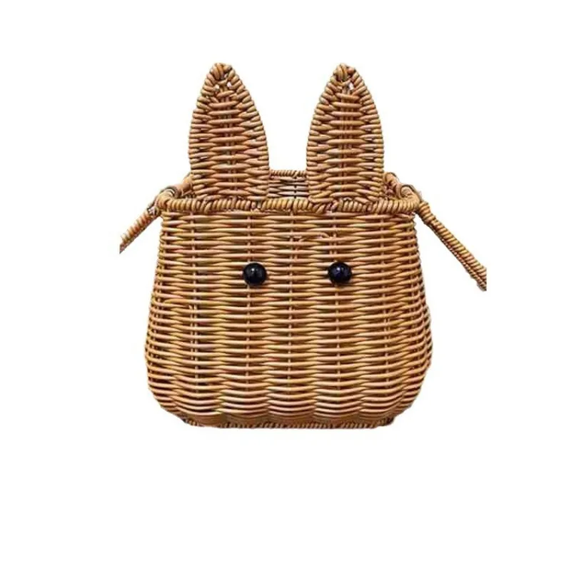 Go Out Hand Basket New Imitation Rattan Hand-woven Wedding Gift Storage Basket Rabbit Photo Prop Basket Fruit Basket