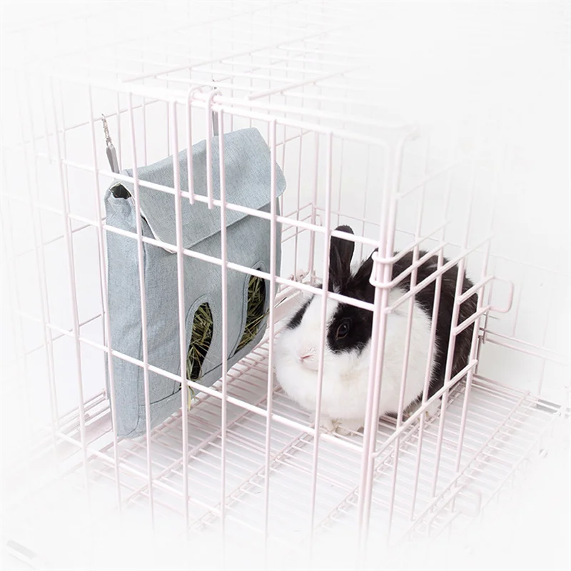 Hanging Pouch Feeder Hay Bag Holder Feeding Dispenser Container For Rabbit Guinea Pig Small Animals Pet 2023 New