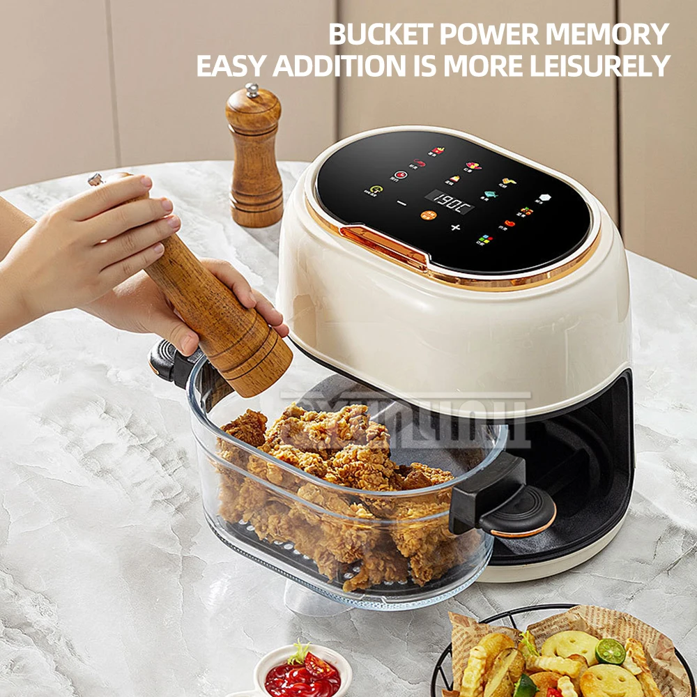 Multi-functional Intelligent Oil-free Cooking 4L Electric Fryer Household Transparent Visible Air Fryer