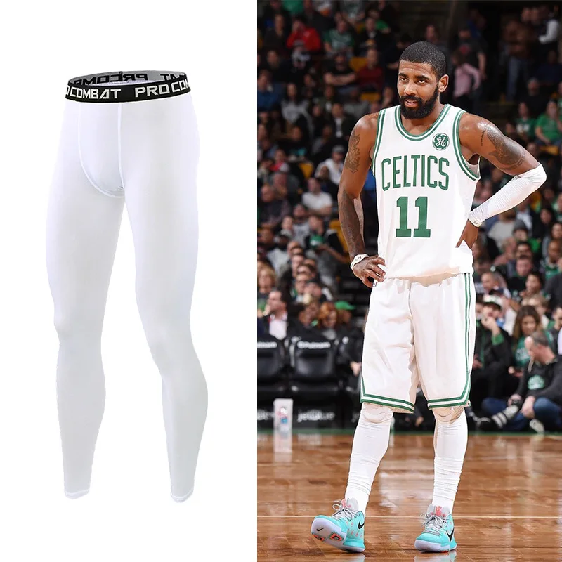Basketball 7-point Tights Men's Sports Fitness Five-point White Training Pants Compressed High Elastic Quick-drying Leggings