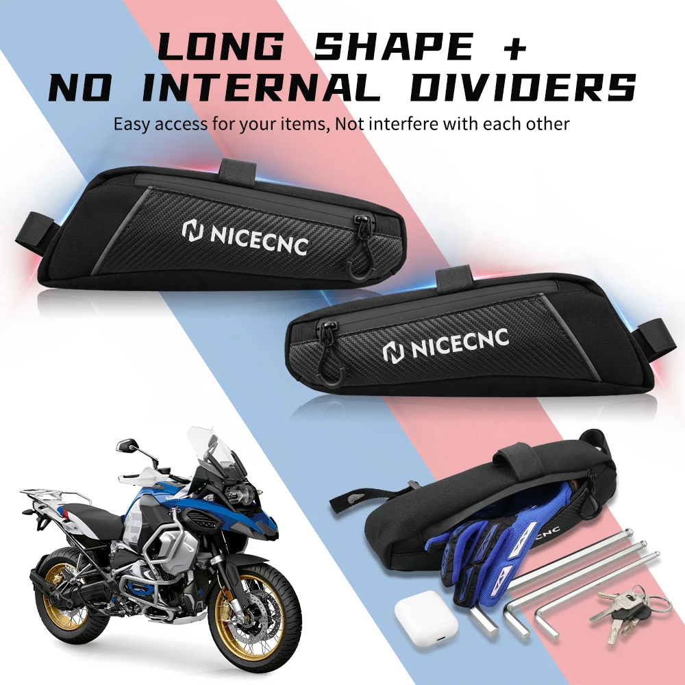 NICECNC Waterproof Side Bags Motocycle Repair Tool Bags Luggage Rack Moto Saddlebag For BMW R1200GS LC 2013-2020 2019 Adventure