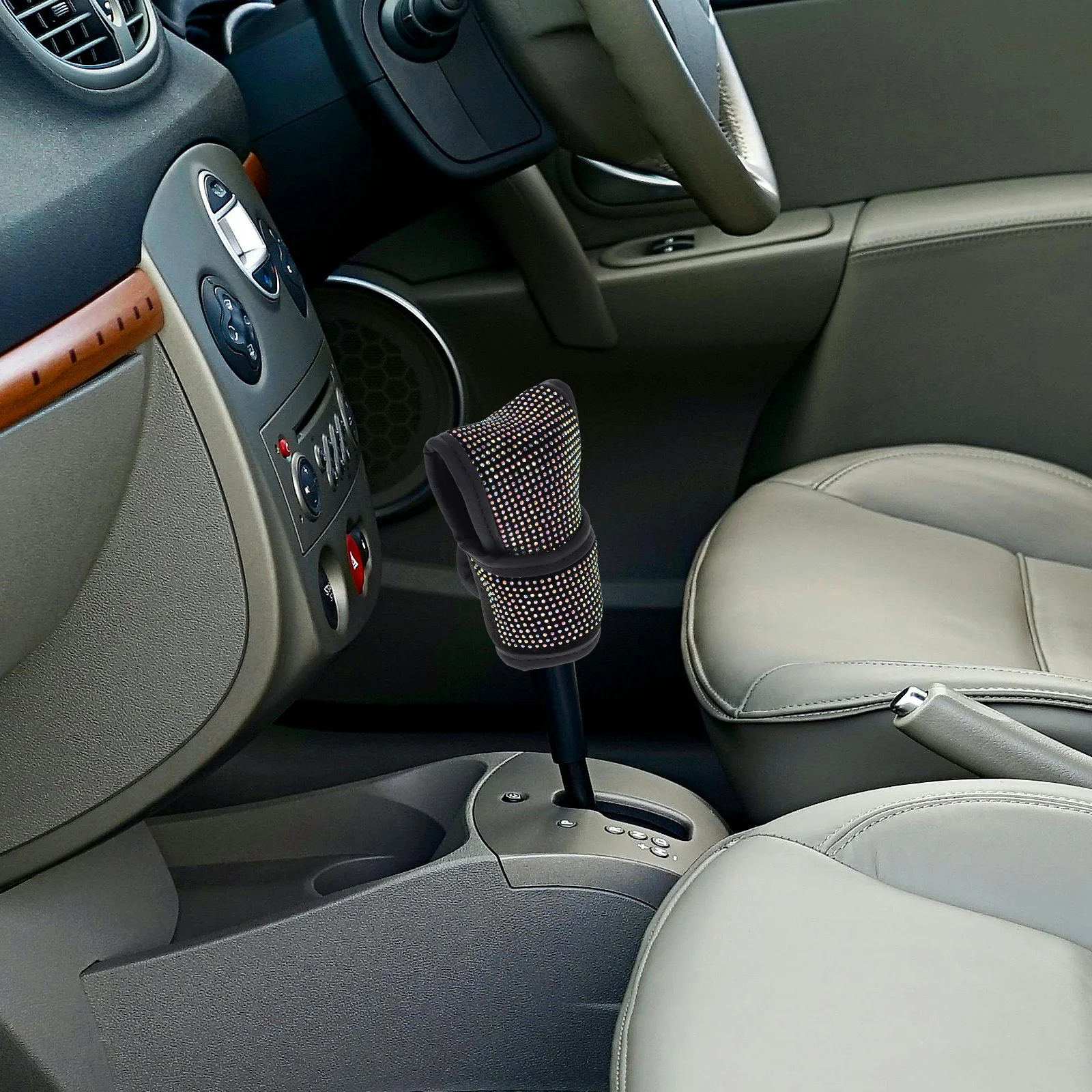 

Sparkling Crystal Gear Shift Cover for Car Interior Universal Fit Rhinestones Protection Stylish Bling Auto Gear Knob Protector