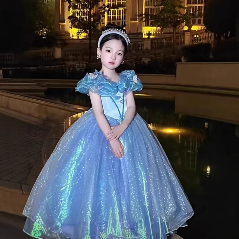 Girls' Formal Dress Niche Princess Dress Children's Host Stage Show Piano Performance Light Luxury Puffy Dress