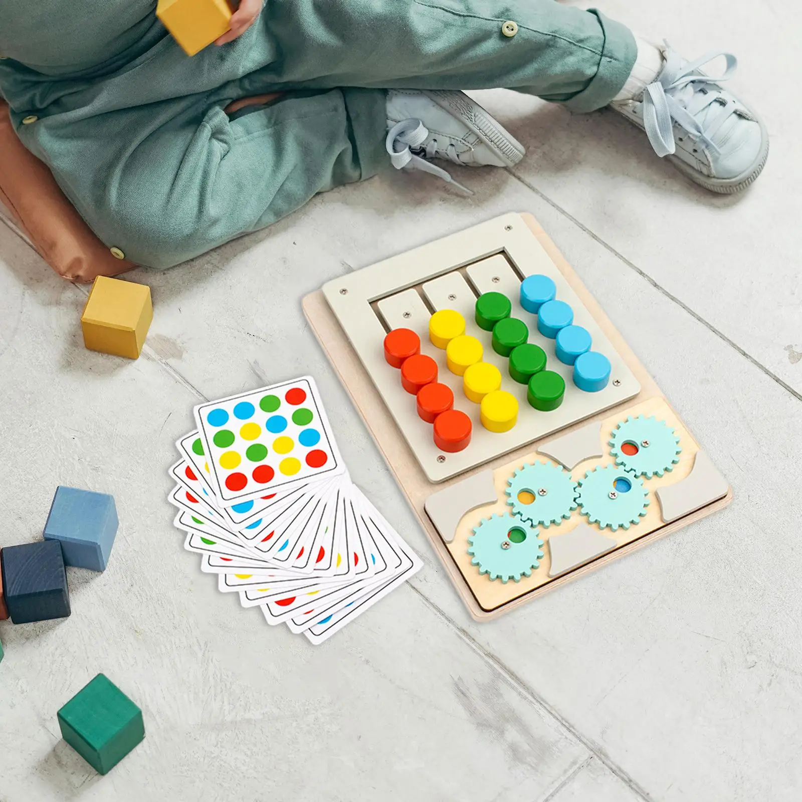 Wooden Color Matching Puzzle Toy Enhance Observational Skill Color Recognition Learning Toy for Child Kids Party Gift Boy Girls