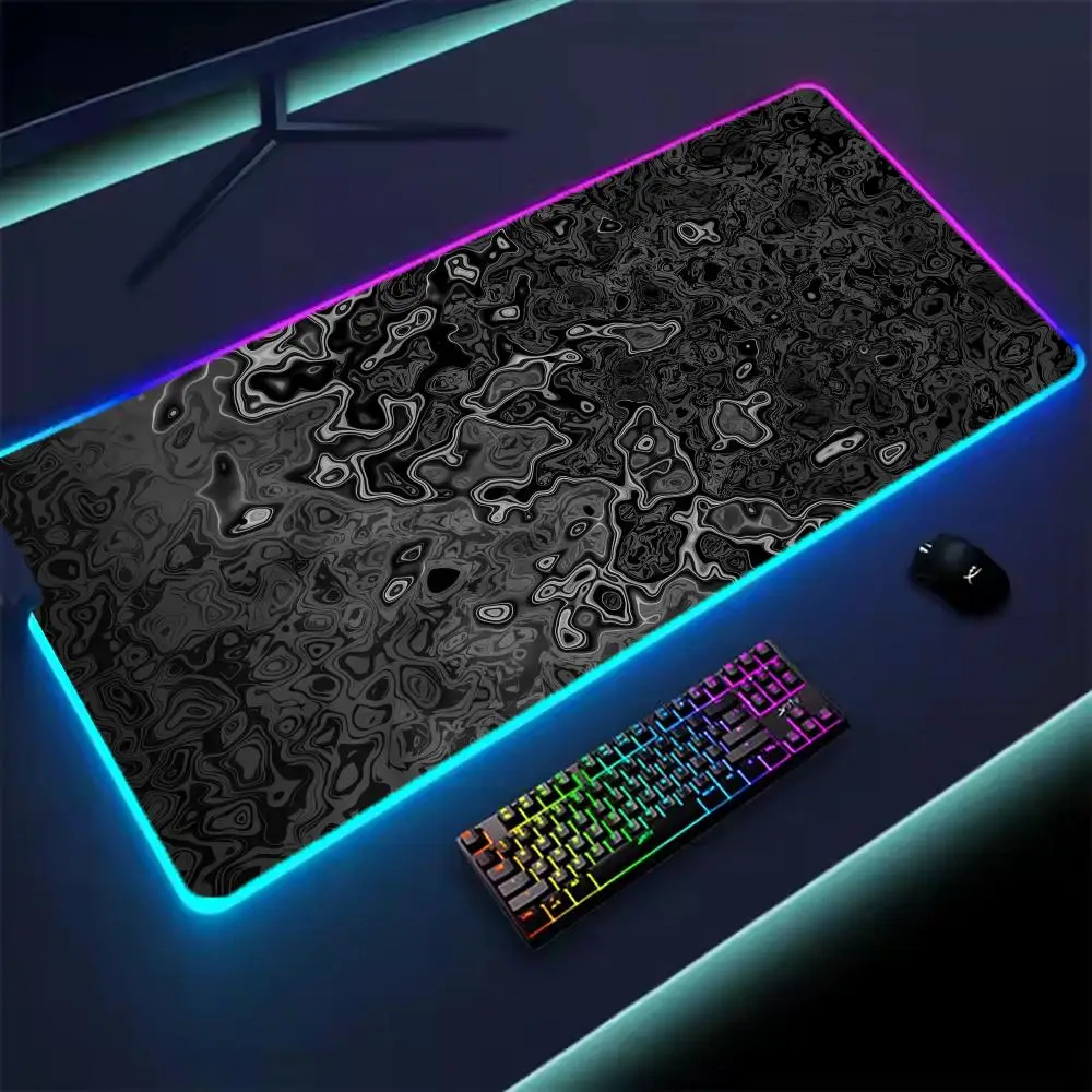 

Strata Liquid Art RGB игровой клавиатурный коврик для мыши светодиодный светящийся нескользящий коврик для мыши натуральный каучук игровой компьютер излучающий свет коврик для мыши