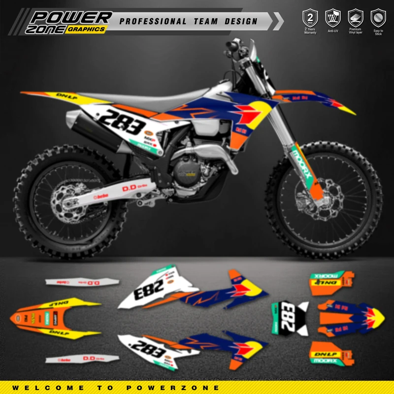 PowerZone Custom Team Graphics Decals For 3M Stickers Kit For KTM 23-25SXF 24-26 EXC Motorcycle  Stickers 14