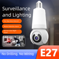 2MP/3MP Resolution E27 Bulb Camera PTZ Smart Tracking Color Night Vision Wifi Surveillance with LED Bulb 360-degree View