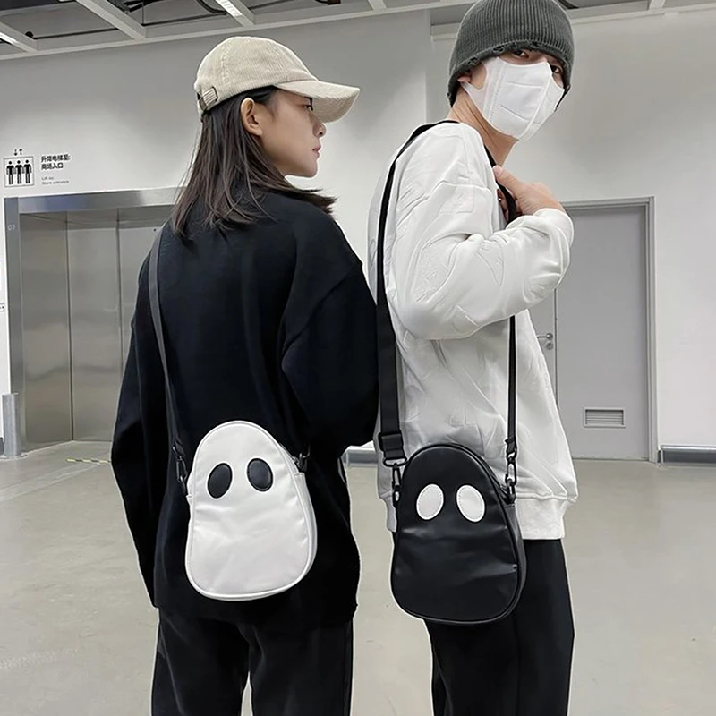 Cartoon Ghost PU Crossbody Bags para homens e mulheres, Bolsas de ombro com alça longa destacável, Tote para meninas, Halloween, Unisex