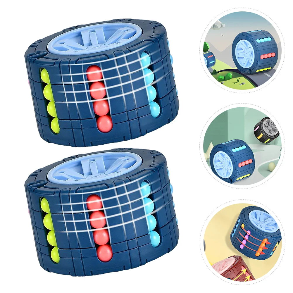 

2Pcs Fingertip Bean Cube Stress Relief Decompression Educational Rolling Beads Intelligence Plaything for Kids