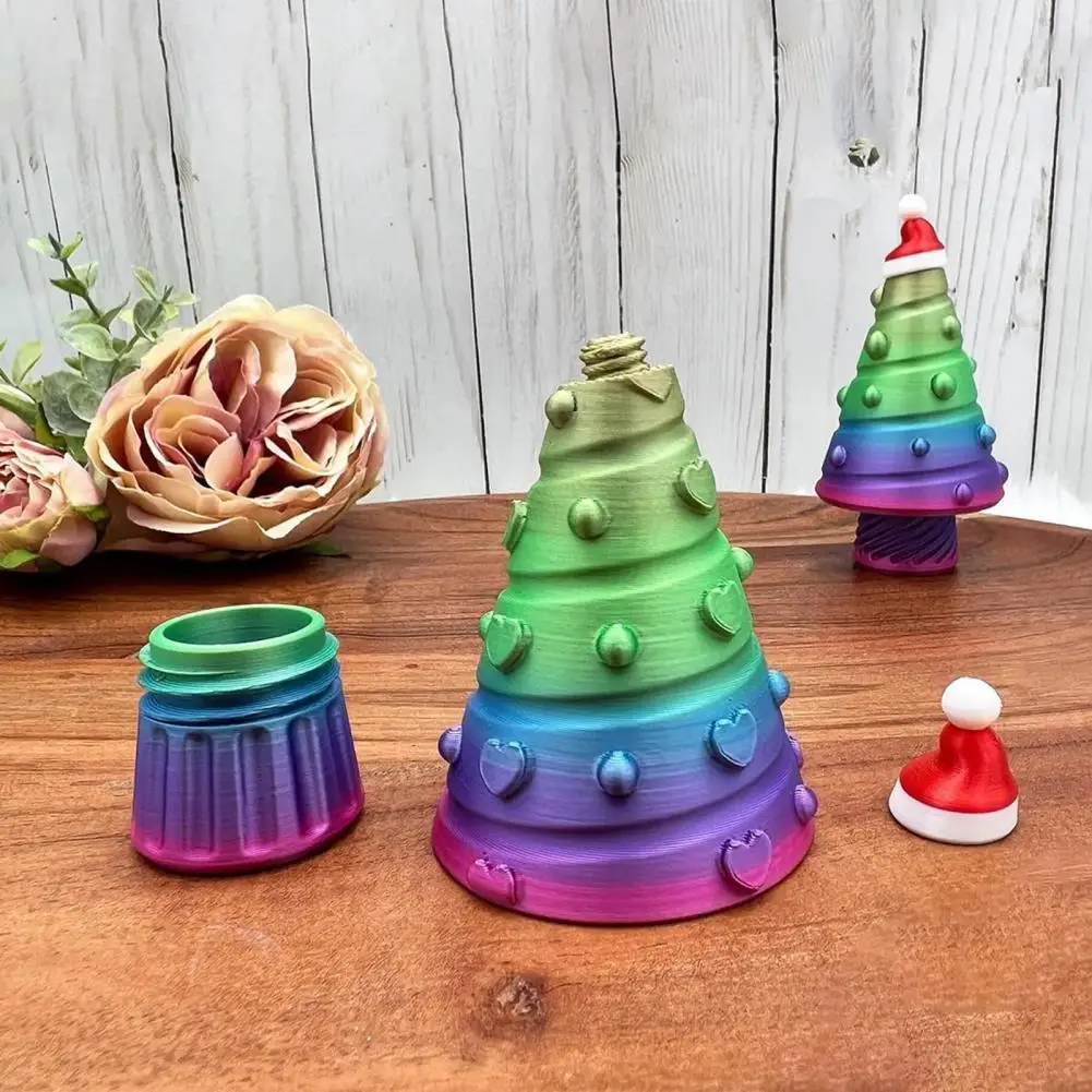 Christmas Tree Ornament Festive 3d Printed Christmas Tree Decorations with Hidden Storage Mini Tabletop Tree Stash for Diy