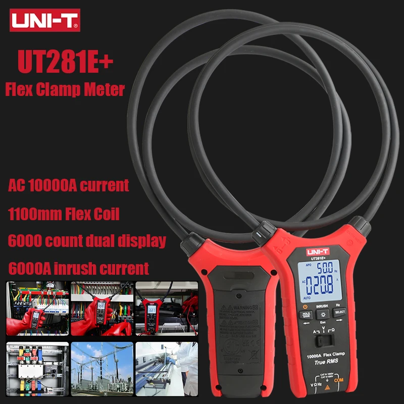 

UNI-T 10000A Digital Flexible Clamp Meter with Automatic Range True RMS Multimeter Frequency Meter Power Equipment Maintenance