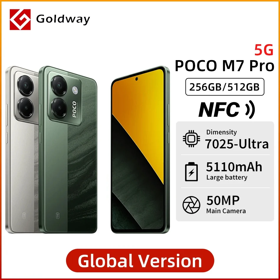 Глобальная версия POCO M7 Pro 5G Телефон 50MP Камера 5110 мАч 45 Вт Турбозарядка Размер 7025-Ультра 6,67 дюйма 120 Гц AMOLED-дисплей Глобальная версия POCO M7 Pro 5G Телефон 50MP Камера 5110 мАч 45 Вт Турбозарядка Размер 7025-Ультра 6,67 дюйма 120 Гц AMOLED-дисплей
