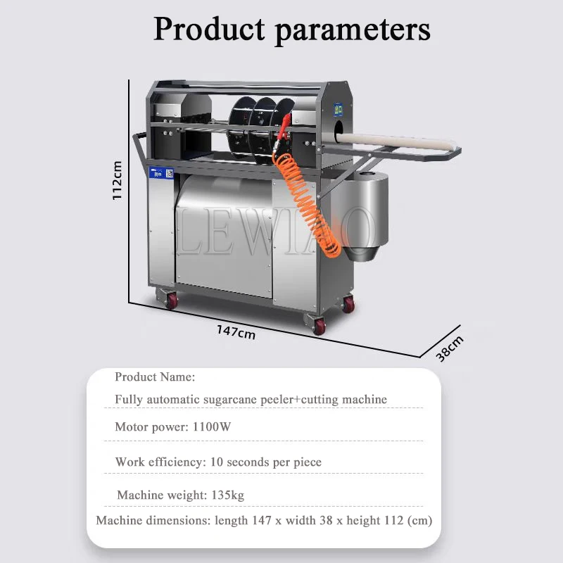 Maszyna do obierania i cięcia trzciny cukrowej Uniwersalna maszyna do użytku komercyjnego Automatyczna trzciny cukrowej