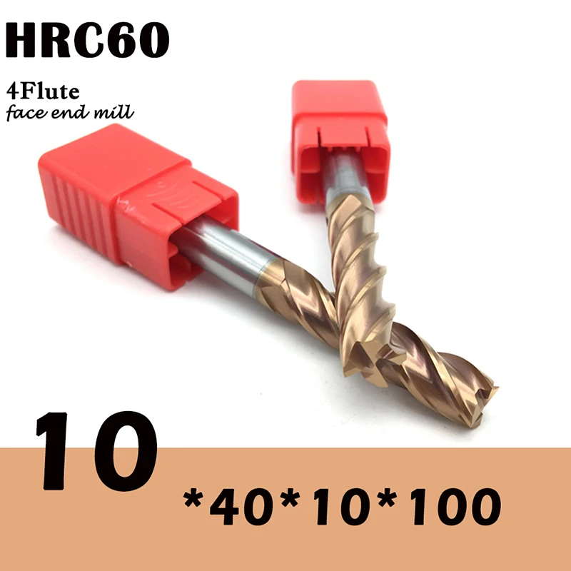 5PCS HRC60 10mm Solid Carbide Endmills ENDMILL D10X40XD10X100L 4 Flute Standard Length Side Milling Slotting Profiling Face Mill