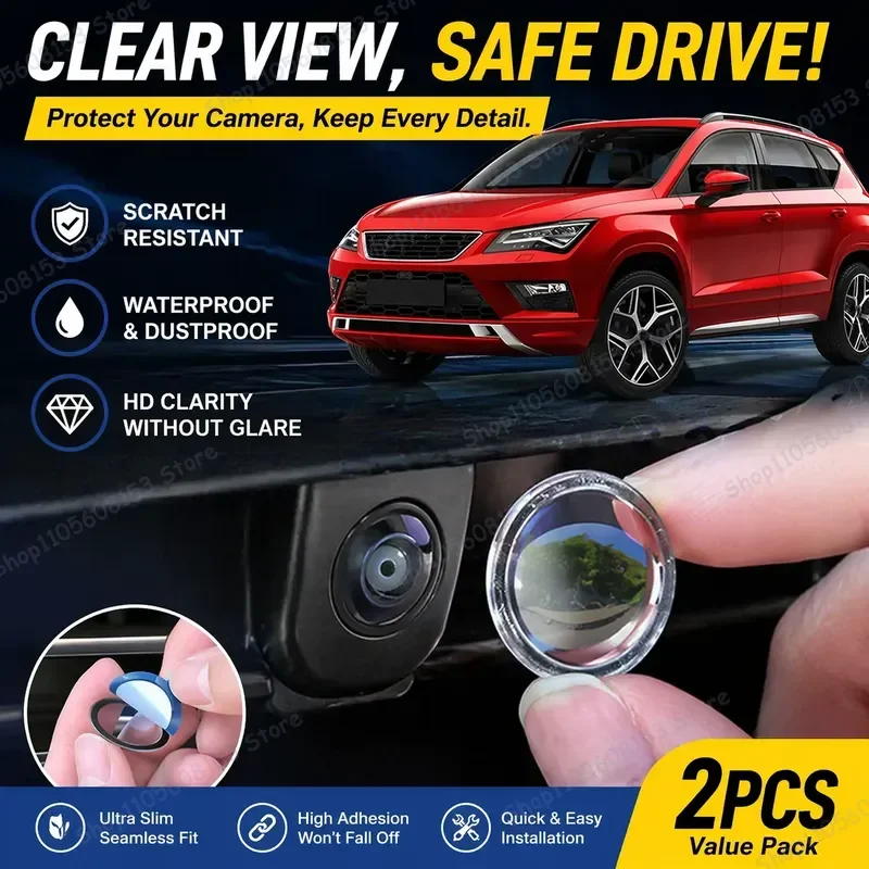 

For SEAT Ateca 2016-2026 360 Degree Reverse Camera Cover PC Lens Protector Scratch Resistant Adhesive Sticker Set 2pcs