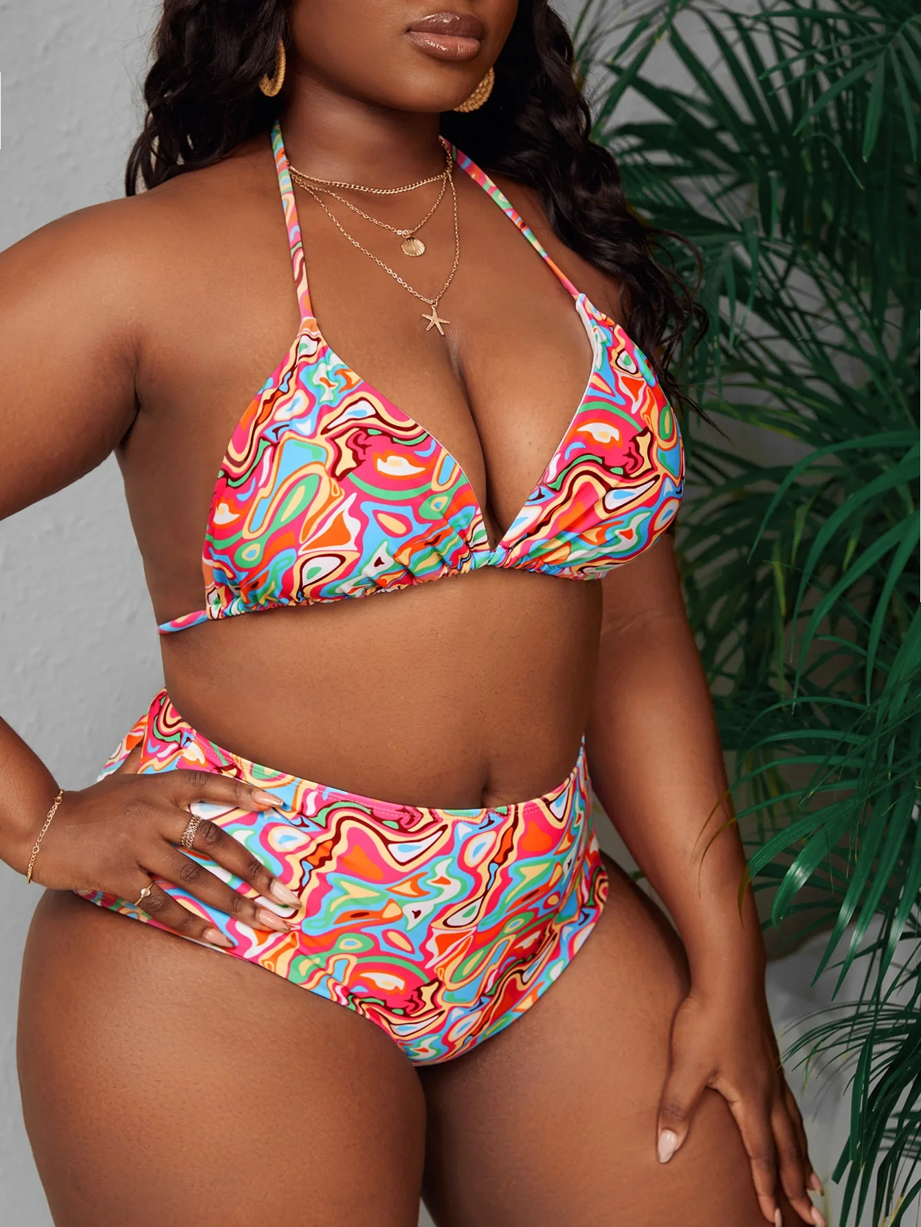 Bikini per le donne 2024 estate Plus Size fasciatura stampata costume da bagno a due pezzi costumi da bagno Sexy da spiaggia