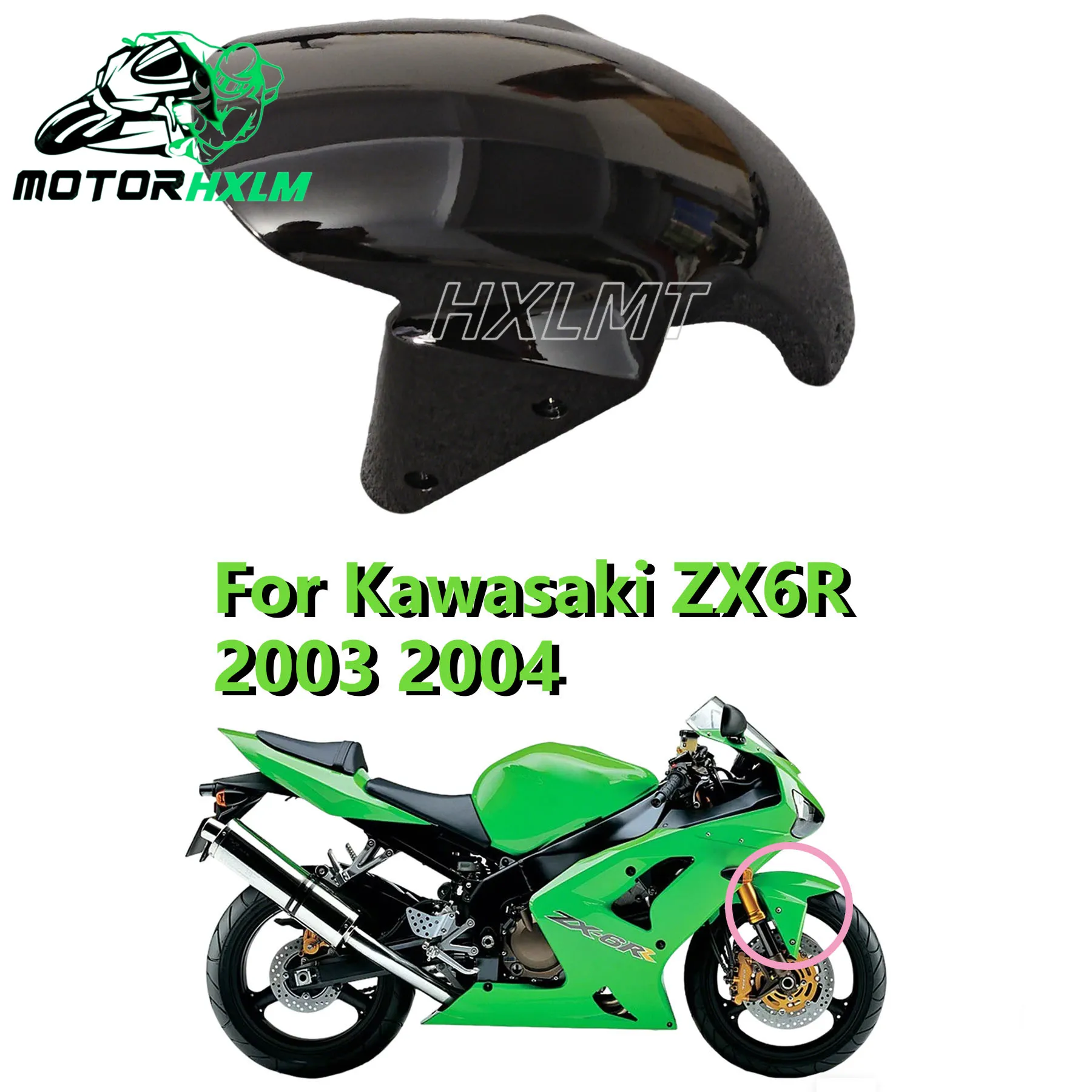

Front Fender Fairing Mudguard Front wheel Covers Splash Guard Fit For Kawasaki ZX-6R 636 ZX6R 2003 2004