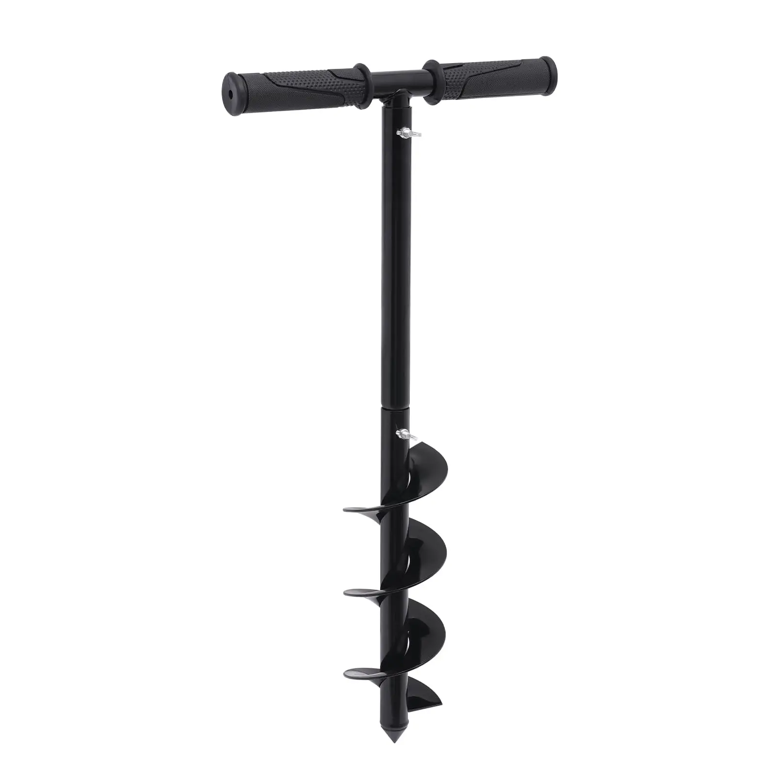 Manual Garden Hole Digging Drill Bit 4"X24" Hand Post Hole Digger with Non-Slip Handle Spiral Drill Planter for Flower, Tree, Se
