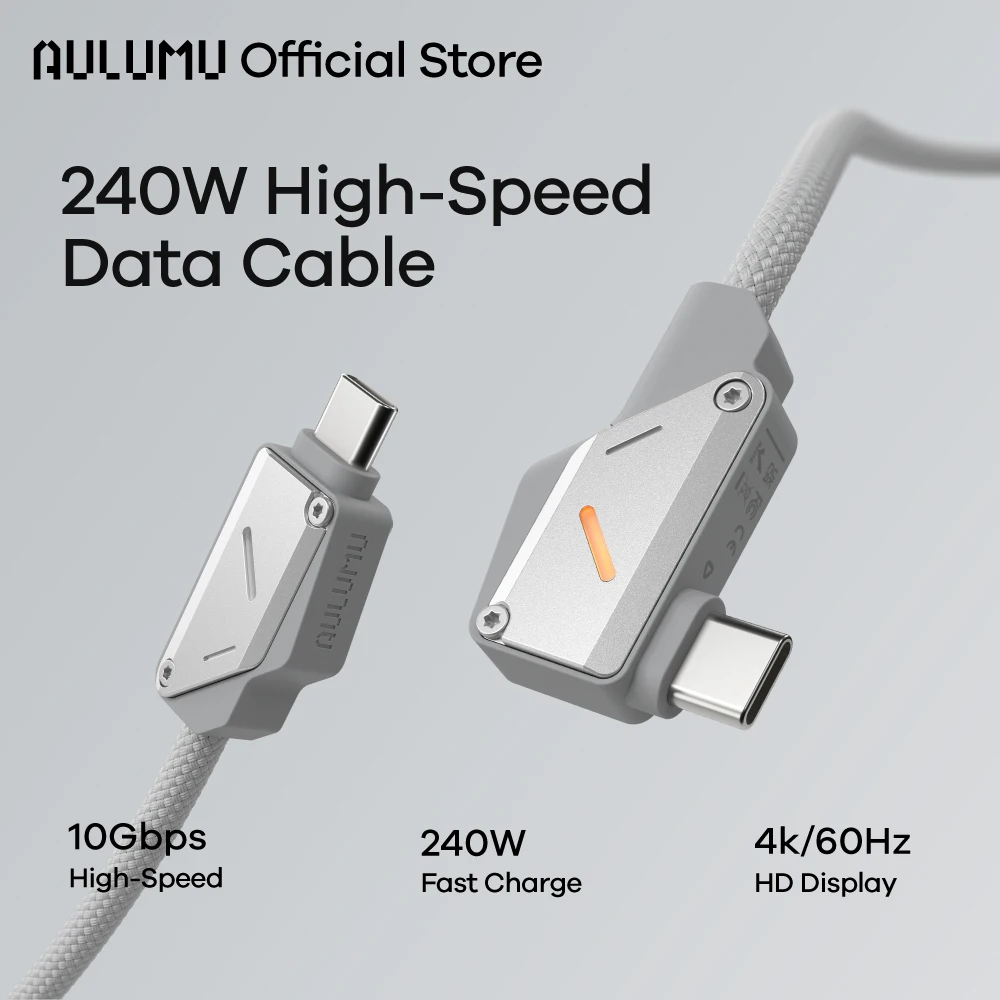 Aulumu M07 240W USB-C to USB-C Cable USB 3.1 Gen2 10Gbps 4K@60Hz Video Output Fast Charging Compatible with iPhone 17/16 Pro Max