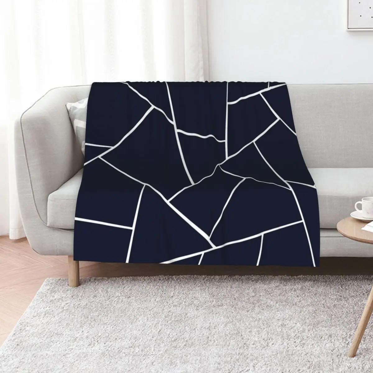 

Navy Blue Geometric Glam #1 #geo #decor #art Throw Blanket Cozy Warm Blanket for Bed Room Decor