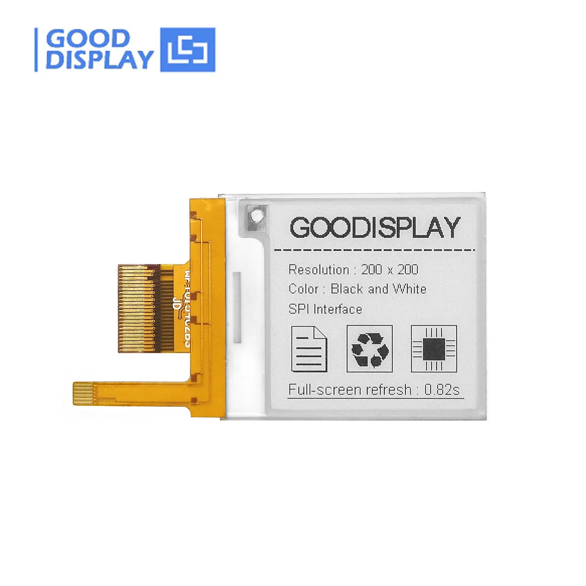 

1.54" E-Ink Display with Frontlight & 4 Grayscale Clear and Bright Anytime, GDEW0154M09-FL01